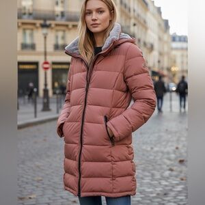 Andrew Marc $495 Palma weather resistant Rose taupe down Puffer Jacket NEW